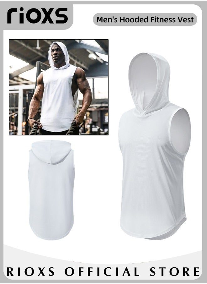 RIOXS - Men's Workout Muscle Shirts Sports Training Sleeveless Gym Shirts Fitness Bodybuilding Hooded Tank Tops - Image 1