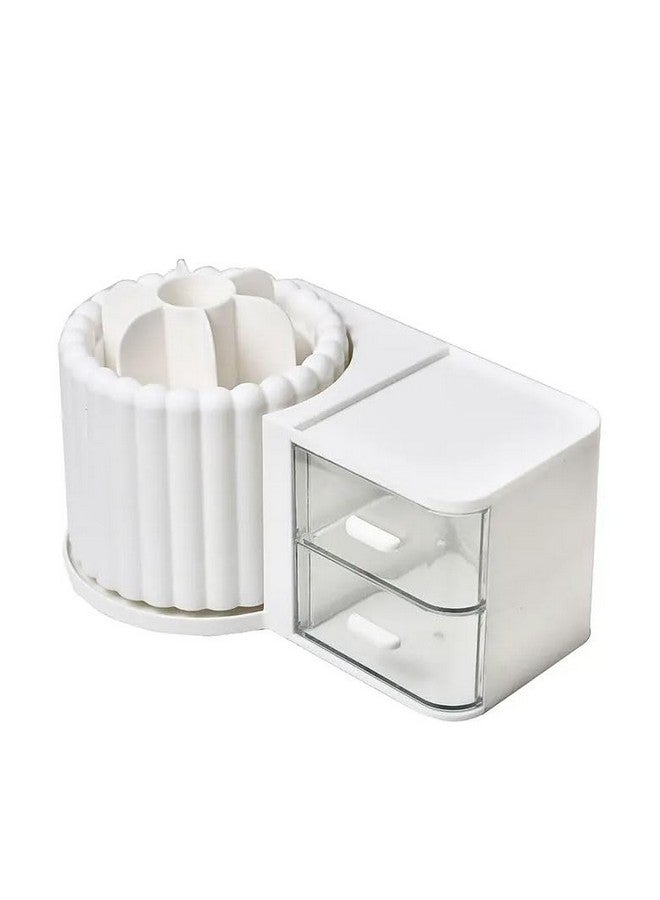Bayleef Drawer cosmetic case Makeup Brush Holder Organizer 360 degree Rotating Pencil Pen Holder Cup Desk Accessories - Image 1
