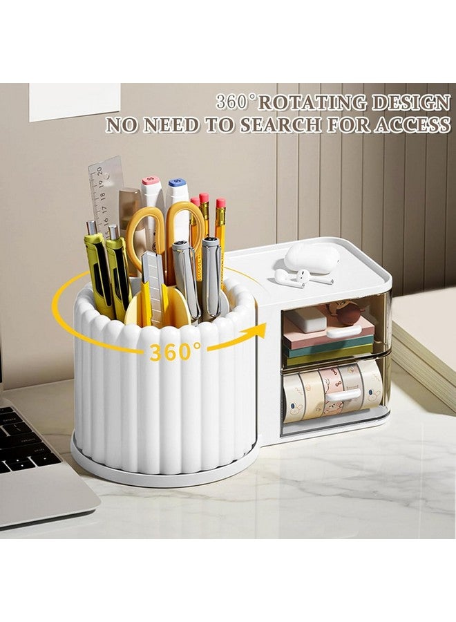 Bayleef Drawer cosmetic case Makeup Brush Holder Organizer 360 degree Rotating Pencil Pen Holder Cup Desk Accessories - Image 4