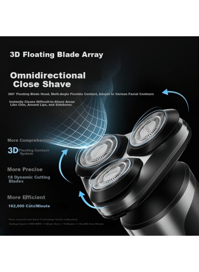 Flyco Borui Series Electric Shaver Men's Portable Rotary Waterproof Quick Charge Digital Display Gift For Husband Boyfriend Ps177 - Image 4