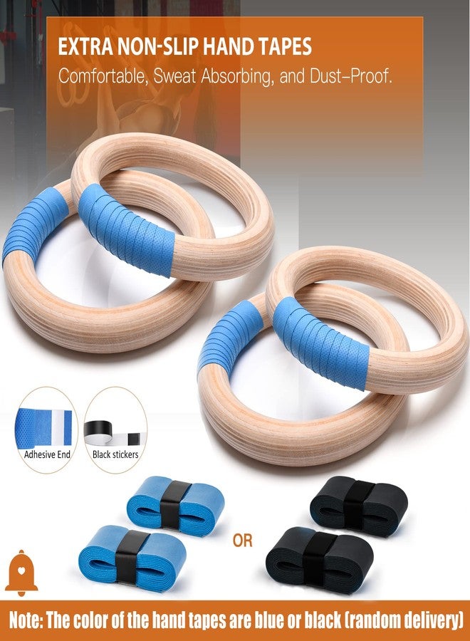 PACEARTH Gymnastics Rings Wooden Olympic Rings 1500/1000lbs with Adjustable Cam Buckle 14.76ft Long Straps with Scale Non-Slip Gym Rings for Home Gym Full Body Workout - Image 5