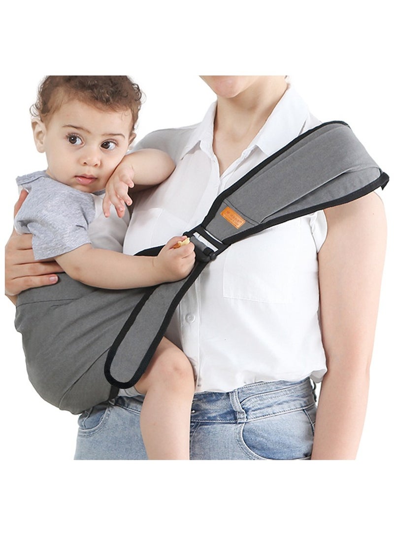 Baby Sling Carrier One Shoulder Carrier for Toddler Lightweight Baby Carrier Sling Newborn to Toddler, Baby Hip Carrier for Toddler Carrier Sling for Infant Carrying 7-45 lbs Grey