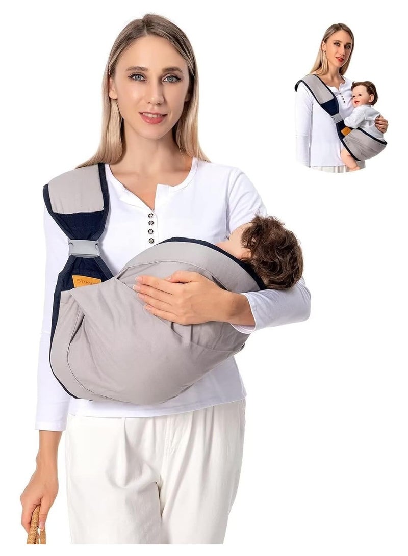 Baby Sling Carrier One Shoulder Carrier for Toddler Lightweight Baby Carrier Sling Newborn to Toddler, Baby Hip Carrier for Toddler Carrier Sling for Infant Carrying 7-45 lbs Grey