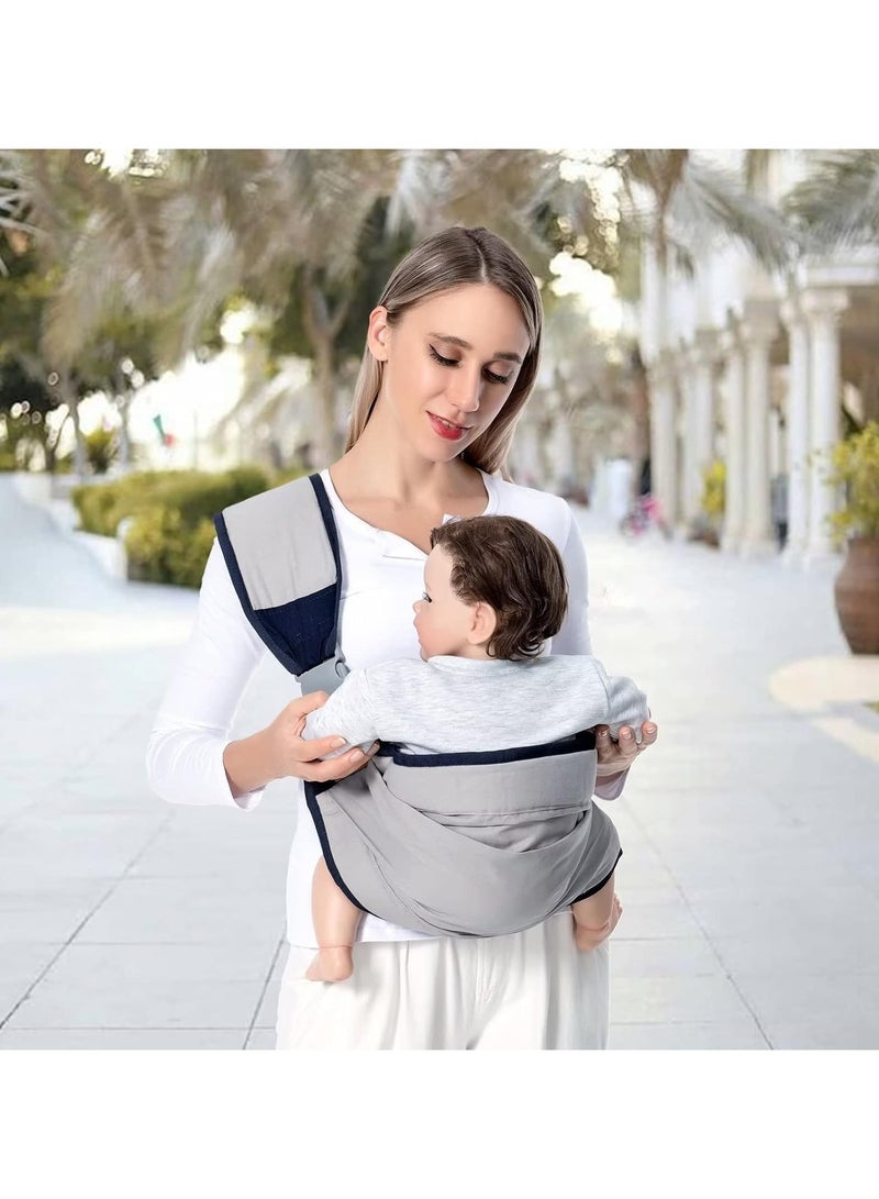 Baby Sling Carrier One Shoulder Carrier for Toddler Lightweight Baby Carrier Sling Newborn to Toddler, Baby Hip Carrier for Toddler Carrier Sling for Infant Carrying 7-45 lbs Grey