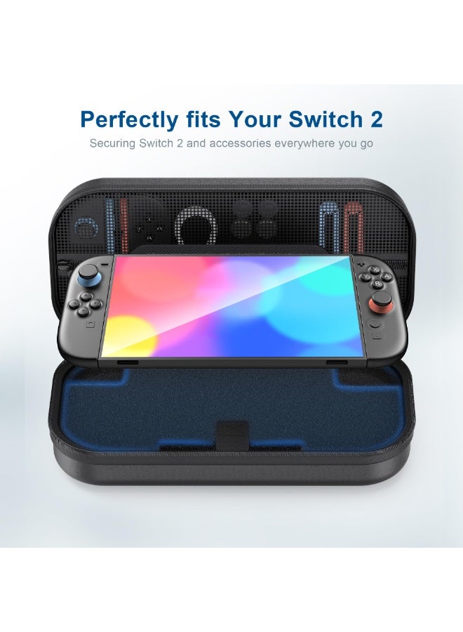 ألعاب ستارترك حقيبة حمل لجهاز نينتندو سويتش 2، حقيبة حمل محمولة للسفر للمفتاح 2 - مقاومة للماء ذات غلاف صلب من البولي يوريثان - خفيفة الوزن وسعة كبيرة - ملحقات للمفتاح 2 - Image 3