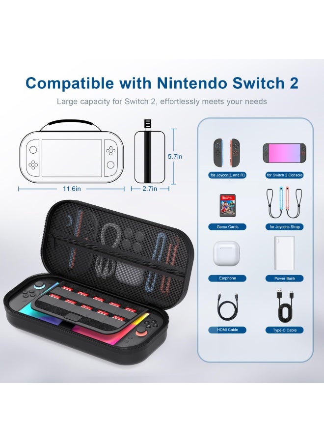 ألعاب ستارترك حقيبة حمل لجهاز نينتندو سويتش 2، حقيبة حمل محمولة للسفر للمفتاح 2 - مقاومة للماء ذات غلاف صلب من البولي يوريثان - خفيفة الوزن وسعة كبيرة - ملحقات للمفتاح 2 - Image 4