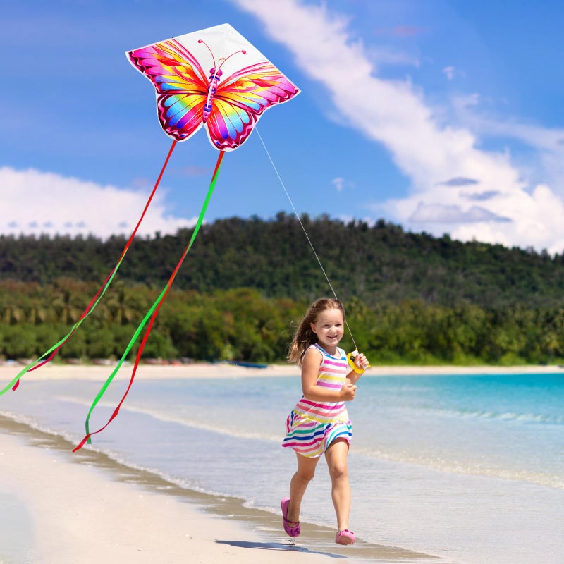 HENGDA KITE 2 Pack Butterfly Kite,for Kids and Adults,Easy to Fly,Excellent Fabric and Structure Design,The Pictures are Beautiful in high Definition,Suitable for Beginners(31x22) - Image 3