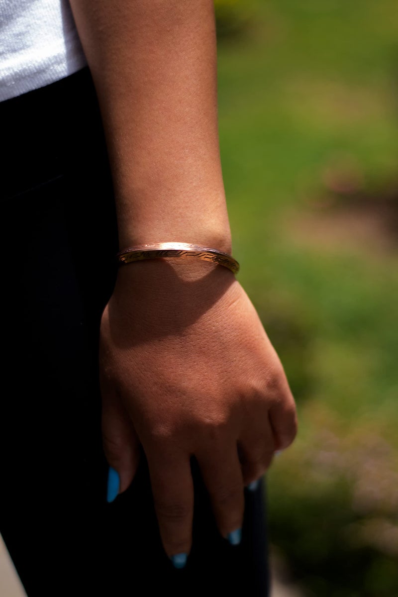 Hands Of Tibet Tibetan Hand Crafted Copper Medicine Bracelet From Nepal (Style 8) - Image 5