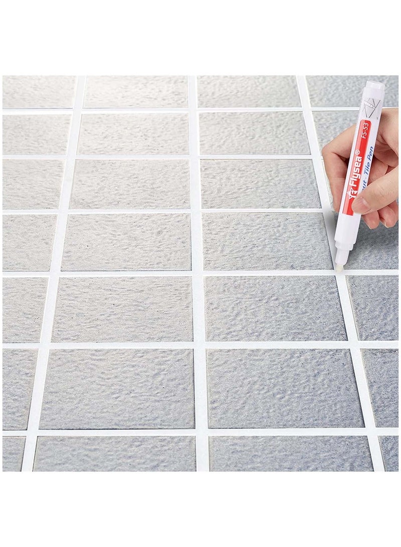 Flysea 6 قطع قلم بلاط استعادة الجص قلم إصلاح قلم تعبئة الجص لاستعادة جص بلاط الجدران والأرضيات والحمامات والمطبخ أبيض - Image 4