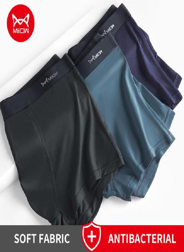 MIIOW - 3Pcs  Men's Panties Boxers Pack Shorts Underpants Comfortable Polyester Man Underwear Boxer Men Male  Boxershorts - Image 1