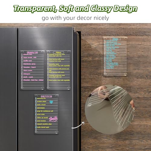 JJPRO Non-Magnetic Dry Erase List Board for Fridge, 11.5"x7" Clear Reusable to Do List White Board, Dry Erase List Board for Refrigerator,Cabinet,Wall&Glass, All Smooth Surfaces - Image 3