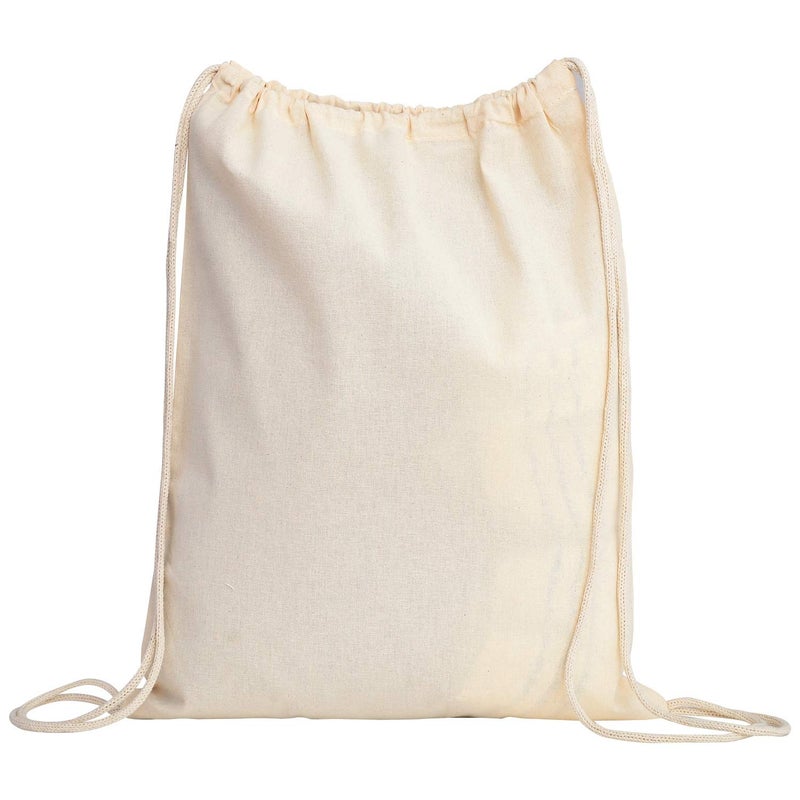 TBF Cotton Drawstring Backpack Gym Sack, Canvas Cinch Sport Pack for Men, Women - Image 1