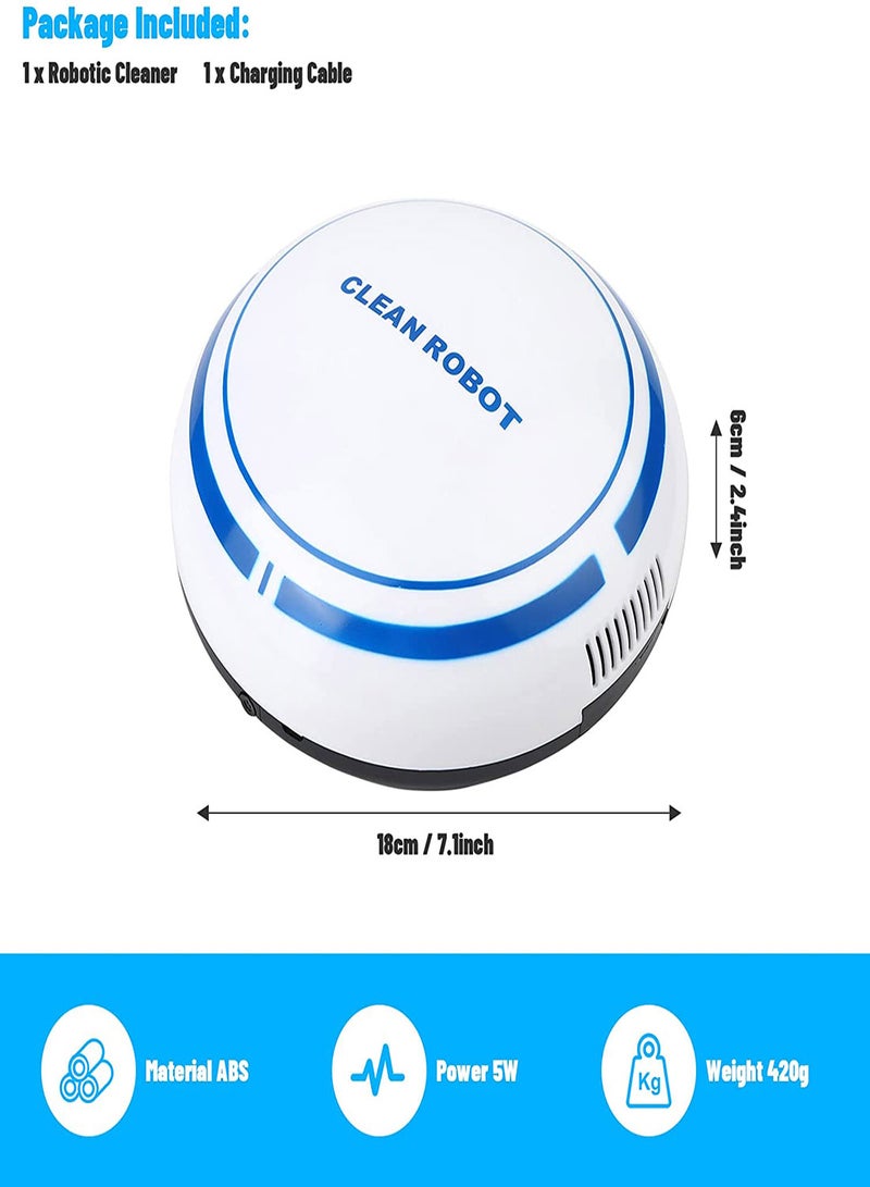 Excefore Robot Vacuum Cleaner Smart Automatic Floor Robot Slim Light Design Household USB Rechargeable for Clean Carpet Hardwood Floor and Pet Hair Mini Automatic Induction Vacuum - Image 5