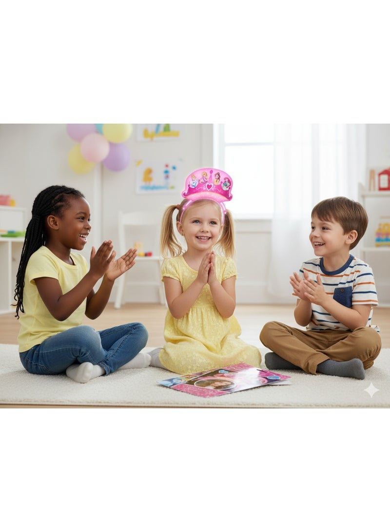 Ciao Disney Princess Light-Up Crown – Glowing Pink Tiara Headband Featuring Cinderella, Rapunzel, Belle & Ariel for Kids’ Parties - Image 3