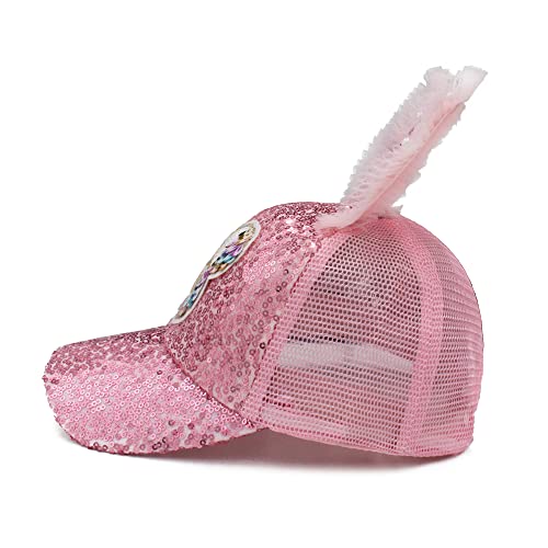 VRITRAZ Bunny, Net and Cartoon Character Printed Little Cap for Kids, Baby Girls and Boys (Pink) 4-5 Years - Image 5