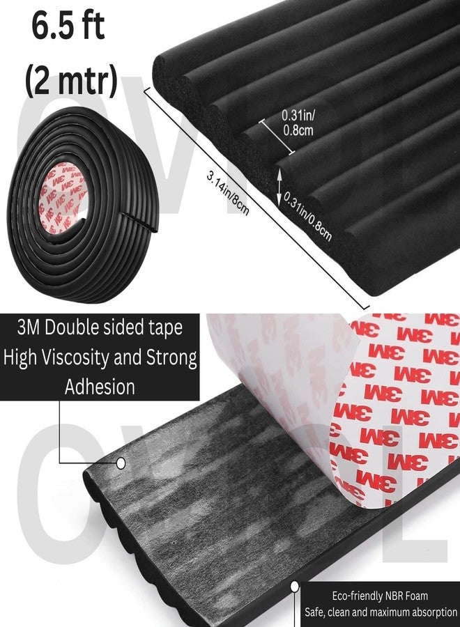 OVIOL 1 Pcs Corner Protector for Sharp Edges Thick Extra Soft Foam Table Corners Edge Protector Baby Proofing Products for Kids Table Desk Furniture, 6.5ft (2mtr) (Black, Pack of 2) - Image 2