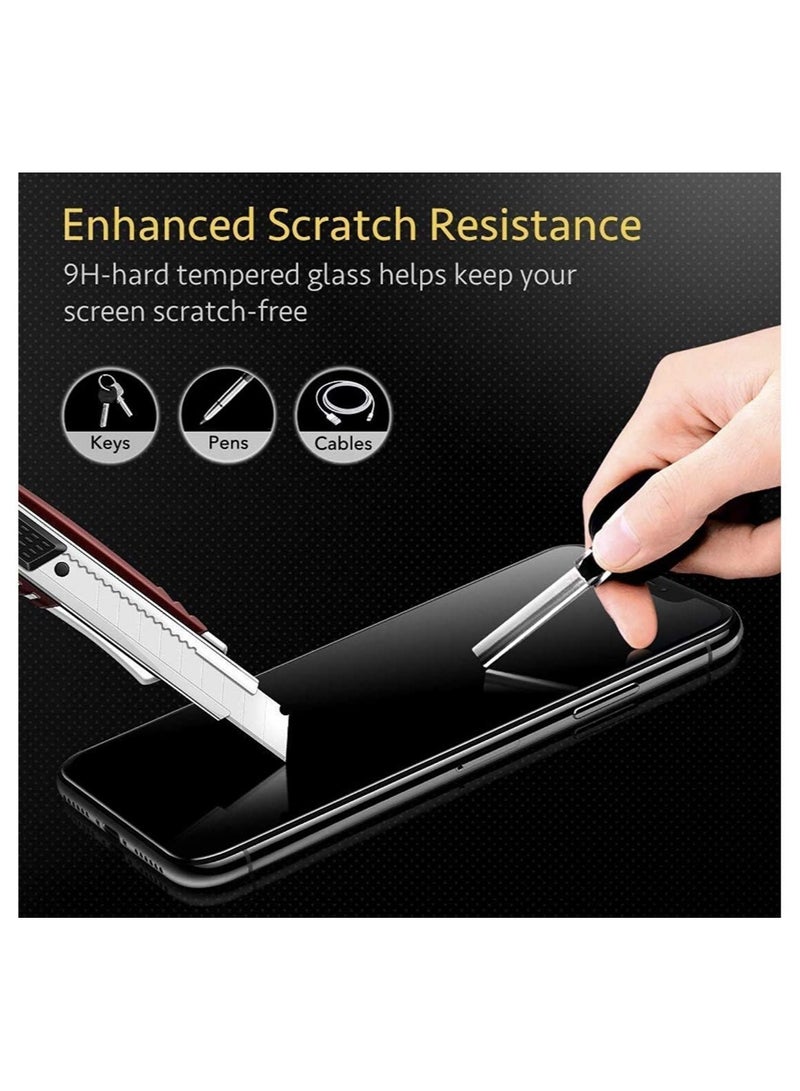 واقي شاشة زجاجي كامل التغطية لهاتف Oppo A52, A72, A92 - إطار أسود من M7molge - Image 2