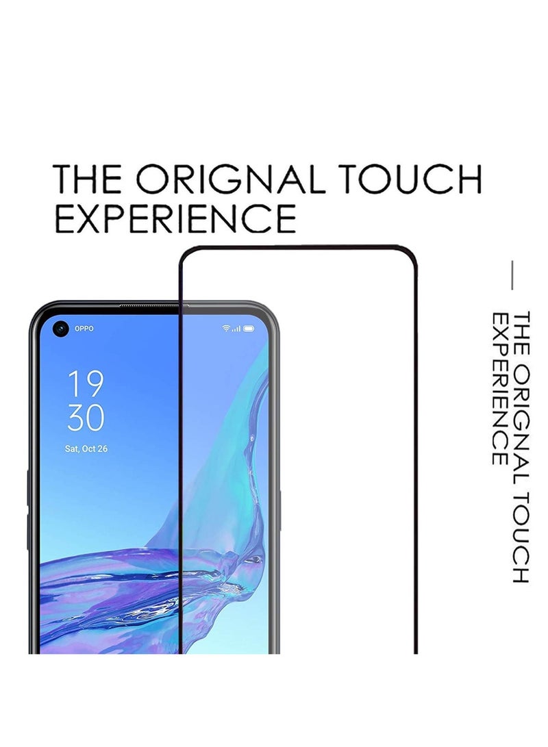 واقي شاشة زجاجي كامل التغطية لهاتف Oppo A52, A72, A92 - إطار أسود من M7molge - Image 4