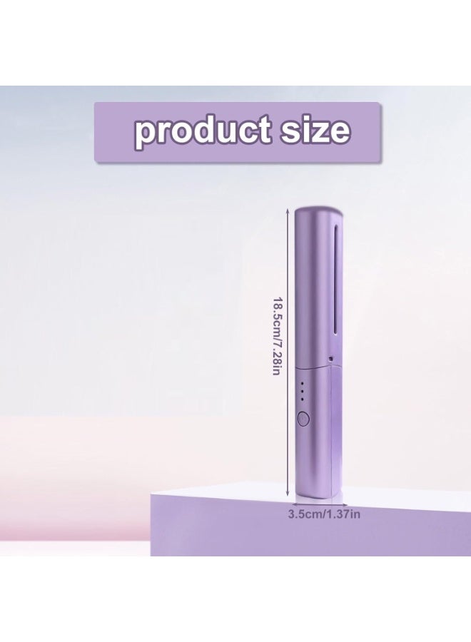 فرشاة فرد الشعر الكهربائية اللاسلكية 2 في 1 مع 3 درجات حرارة قابلة للتعديل – لون بنفسجي، مثالية للتمليس السريع والمحمول. - Image 3