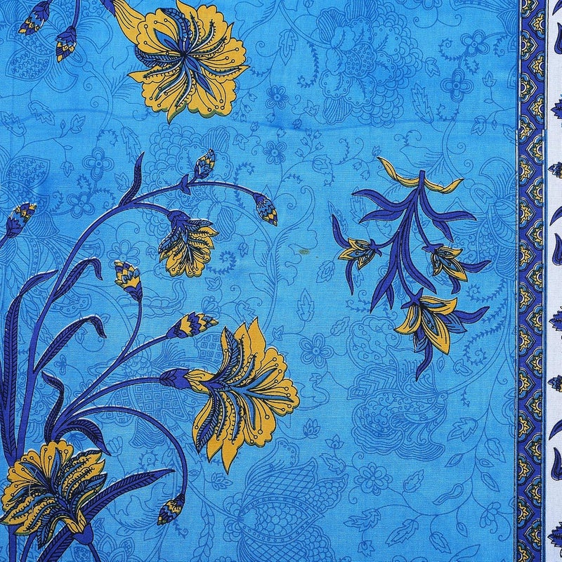 EarlyMart Comfort Rajasthani Jaipuri Traditional Sanganeri Print 144 TC Cotton Single Size Bed Bedsheet with 1 Pillow Cover Single_Bedsheet0027 - Image 4