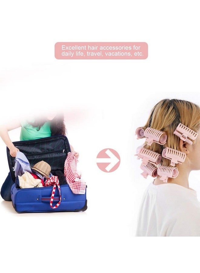 Brrnoo Hot Roller Clips 15Pcs/Set Hair Curler Claw Clips Hair Roller Fixing Clamp Hair Rollers Curlers For Women Girls Hair Section Styling Hairdressing Hair Perm Clip Snap On Rollers Self Grip Rollers(Pink) - Image 4