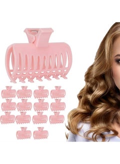 Brrnoo Hot Roller Clips 15Pcs/Set Hair Curler Claw Clips Hair Roller Fixing Clamp Hair Rollers Curlers For Women Girls Hair Section Styling Hairdressing Hair Perm Clip Snap On Rollers Self Grip Rollers(Pink)  - Image 2