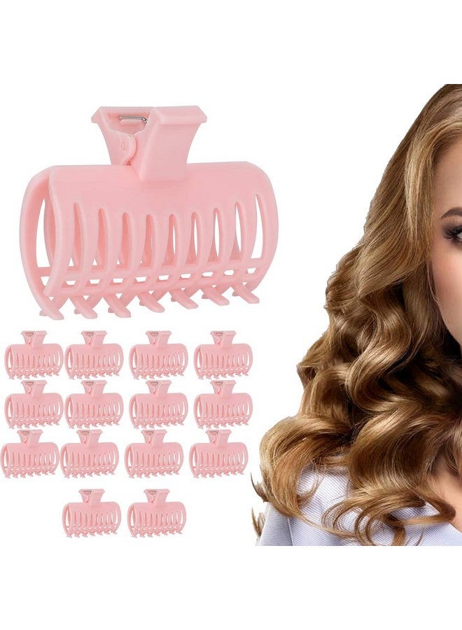 Brrnoo Hot Roller Clips 15Pcs/Set Hair Curler Claw Clips Hair Roller Fixing Clamp Hair Rollers Curlers For Women Girls Hair Section Styling Hairdressing Hair Perm Clip Snap On Rollers Self Grip Rollers(Pink) - Image 2