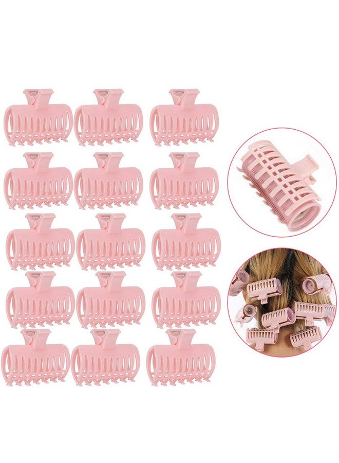 Brrnoo Hot Roller Clips 15Pcs/Set Hair Curler Claw Clips Hair Roller Fixing Clamp Hair Rollers Curlers For Women Girls Hair Section Styling Hairdressing Hair Perm Clip Snap On Rollers Self Grip Rollers(Pink) - Image 5