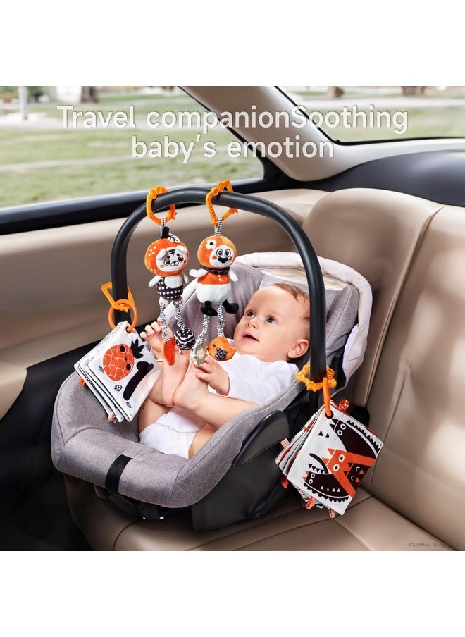 TUMAMA KIDS TUMAMA KIDS Black and White Baby Toys, Stroller Activity Toy,High Contrast Rattle Toy & Soft Book Set,Tummy Time Plush Hanging Toys,Early Educational Toys for Infant Babies 0 3 6 9 12 Month  - Image 4