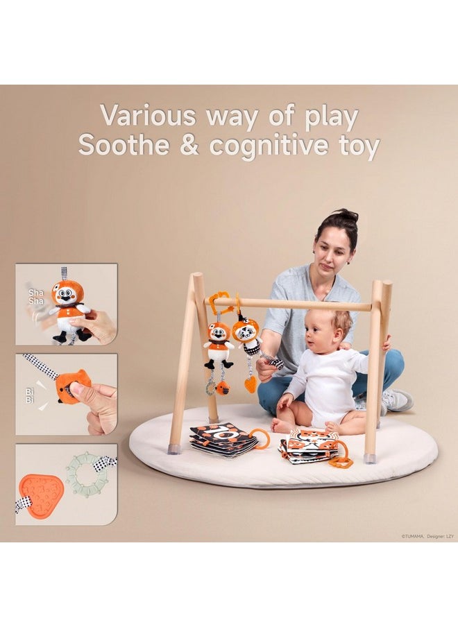 TUMAMA KIDS TUMAMA KIDS Black and White Baby Toys, Stroller Activity Toy,High Contrast Rattle Toy & Soft Book Set,Tummy Time Plush Hanging Toys,Early Educational Toys for Infant Babies 0 3 6 9 12 Month  - Image 3