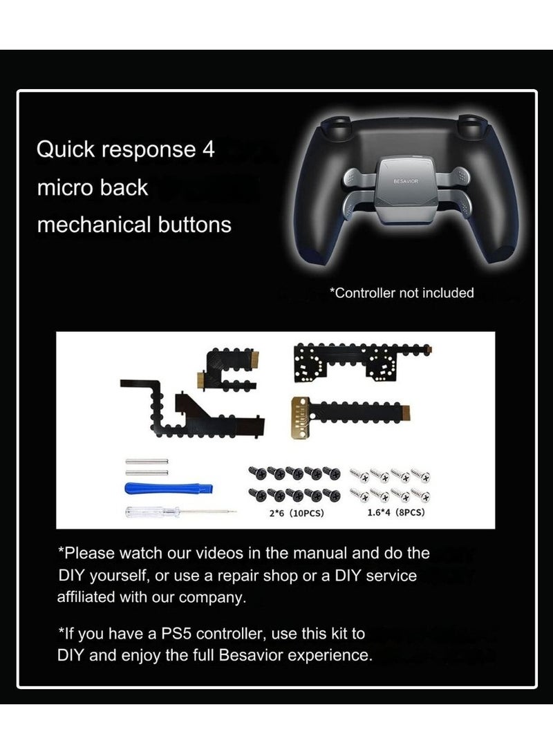 Besavior 2023 Version PS5 Controller, DIY Kit, Gaming Converter, Back Button, Direct Insertion of PS5, Wired/Wireless Connection, No Delay, Stable with All PS5 Game Software - Image 4