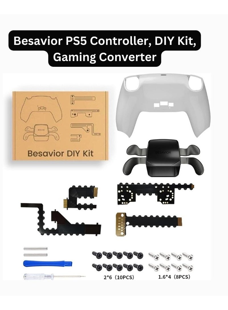Besavior 2023 Version PS5 Controller, DIY Kit, Gaming Converter, Back Button, Direct Insertion of PS5, Wired/Wireless Connection, No Delay, Stable with All PS5 Game Software - Image 1