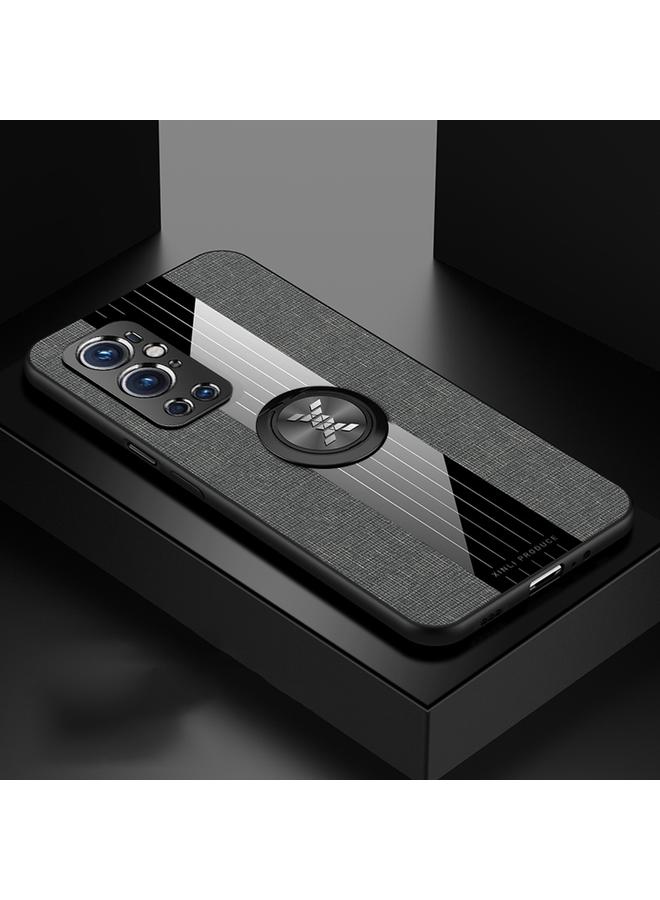 Case For OnePlus 9 Pro Stitching Cloth Texture TPU Phone Case with Ring Holder