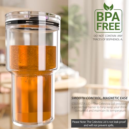 CeleVista 20 oz Tumbler Lid for YETI, 2 Pack Replacement Lids for YETI 20oz Tumbler & 10 oz Lowball, 10 oz Mug, Coffee Cup Covers with Magnetic Slider for Gift, BPA Free - Image 4