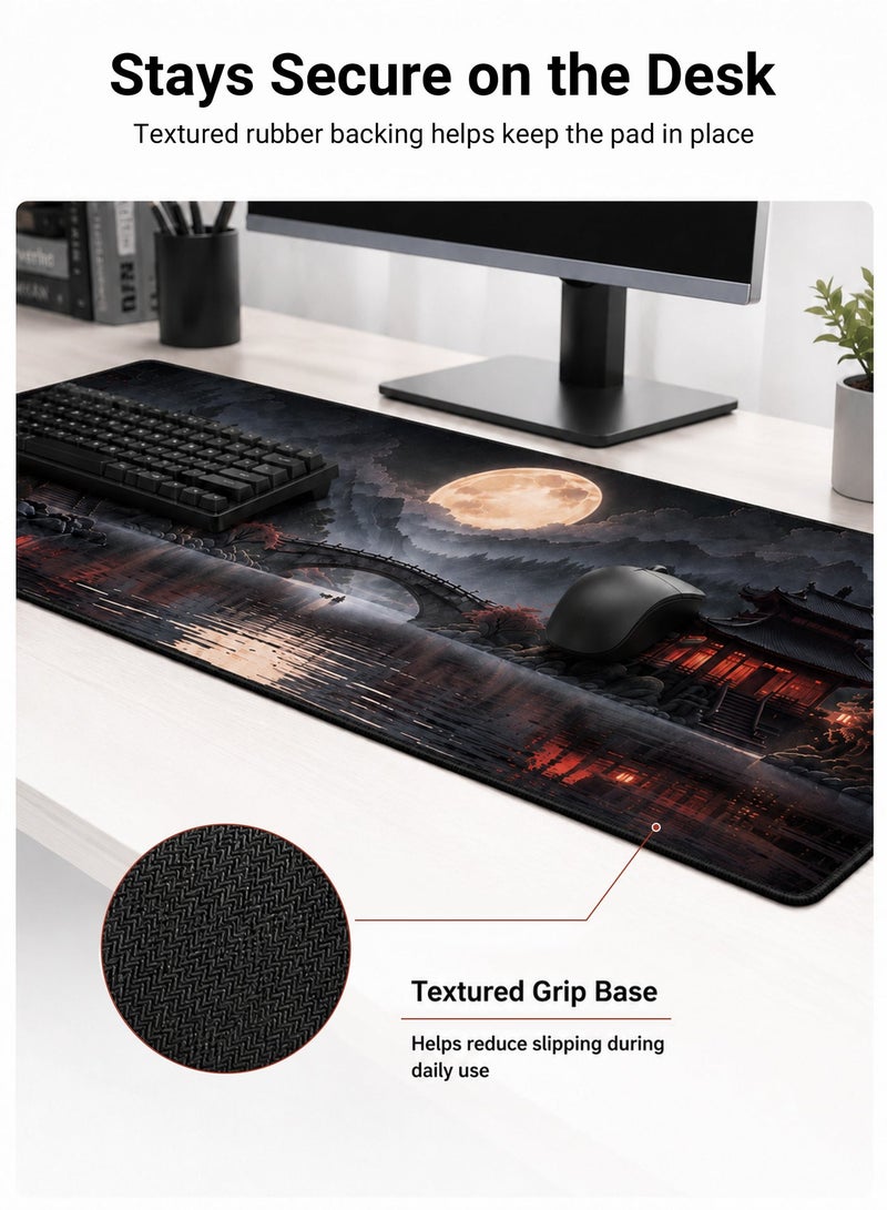 Large Desk Mouse Gaming Mouse Pad Extended XXL Keyboard Pad 800 x 300 mm Japanese Desk Mat Non-Slip Desk Mat Gaming Mouse Pad Thick Rubber Desk Pad Mouse Pad Suitable for Gaming Office and Home Use - Image 4