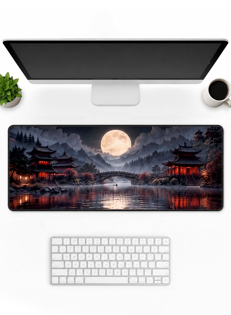 Large Desk Mouse Gaming Mouse Pad Extended XXL Keyboard Pad 800 x 300 mm Japanese Desk Mat Non-Slip Desk Mat Gaming Mouse Pad Thick Rubber Desk Pad Mouse Pad Suitable for Gaming Office and Home Use - Image 1