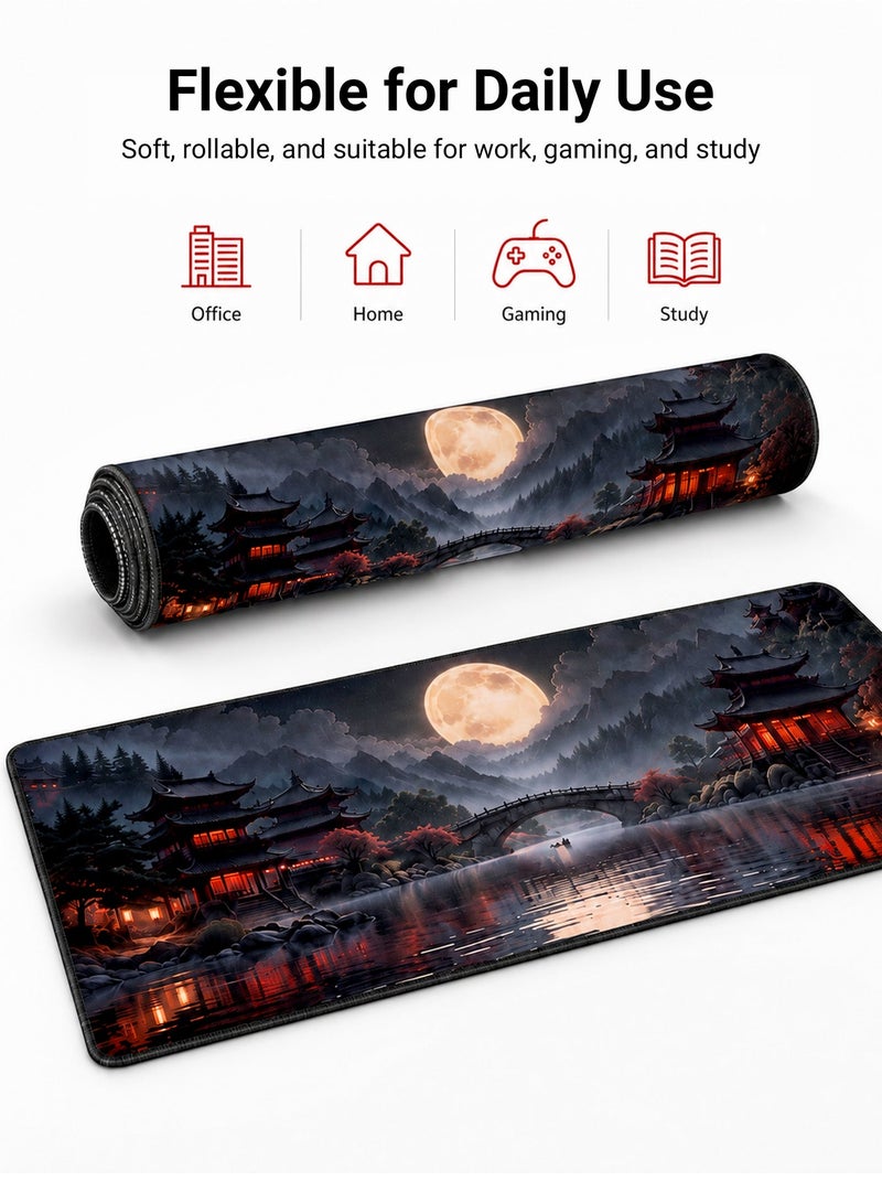 Large Desk Mouse Gaming Mouse Pad Extended XXL Keyboard Pad 800 x 300 mm Japanese Desk Mat Non-Slip Desk Mat Gaming Mouse Pad Thick Rubber Desk Pad Mouse Pad Suitable for Gaming Office and Home Use - Image 5