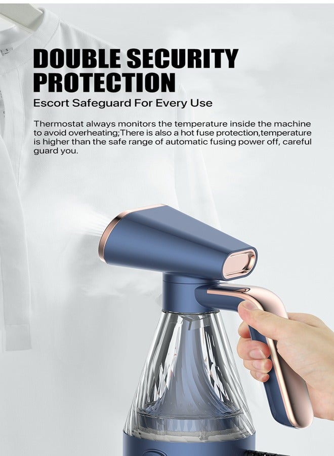 Deerma Handheld Garment Steamer, Power of Fast Heating, Water Tank, Lightweight and Compact Design, Five Hole Steam Outlet, Steam Iron for Clothes, Multifunctional 120 ml 600 W GT10W Blue - Image 5