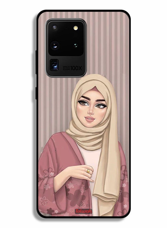 Tolwak Samsung Galaxy S20 Ultra Protective Case Cover Hijab Girl Art - Image 2