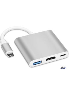 USB C to HDMI Multiport Adapter | 3-in-1 Type-C Hub with Thunderbolt 3 to HDMI 4K Output/USB 3.0 Port/PD Quick Charging Port | Android Digital AV Adapter for MacBook Pro, MacBook Air, Projector, Monitor