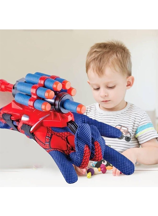 Generic - Spider Gloves Man Web Shooter Toy, Super Hero Web Shooter for Kids, Spider Man Dual Launcher Gloves Educational Toys, Spider Launcher Wrist Toys Launcher Wrist Toy Costume Cosplay Hero Props Gift (Red - Image 1