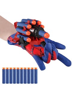 Spider Gloves Man Web Shooter Toy, Super Hero Web Shooter for Kids, Spider Man Dual Launcher Gloves Educational Toys, Spider Launcher Wrist Toys Launcher Wrist Toy Costume Cosplay Hero Props Gift (Red