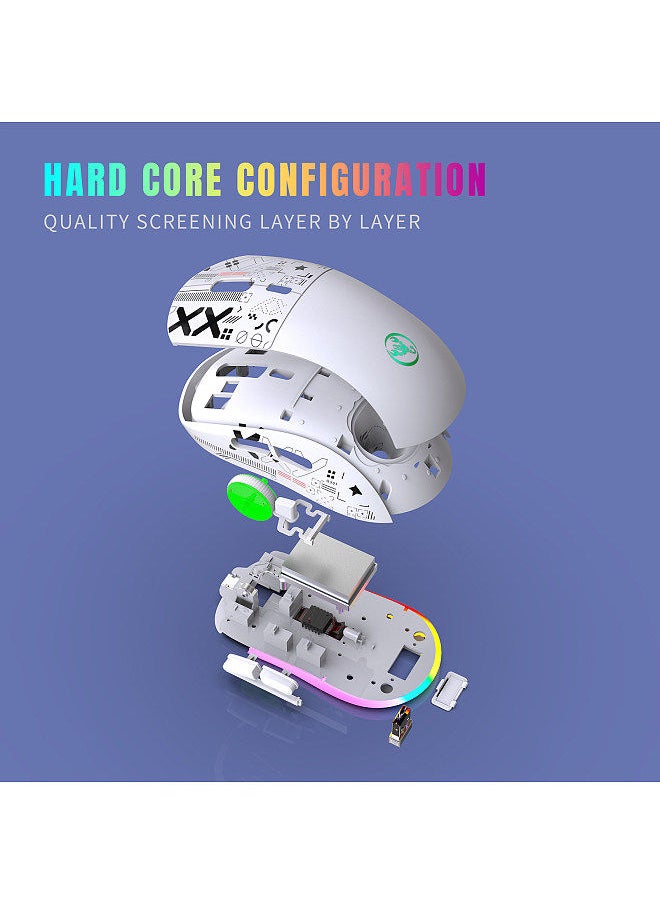 Generic - T90 2.4G Wireless Mechanical Mouse RGB Gaming Mouse Ergonomic Design 10 Million Keystroke Lifetime 3600DPI 11 RGB Lighting Modes - Image 1