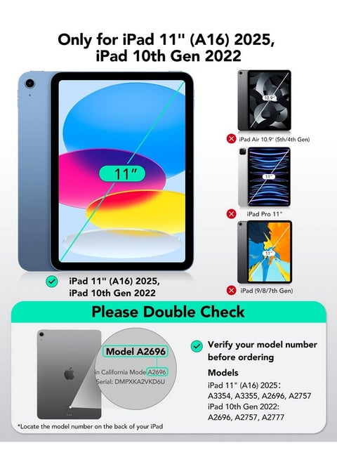ESR iPad 11th(A16,2025)/10th Gen Case with Keyboard, Magic Keyboard for iPad 10.9, Floating Cantilever Stand, Springy Backlit Keys, Multi-Touch Trackpad, Rebound Series, White【NOT for Air 11/Pro 11】
