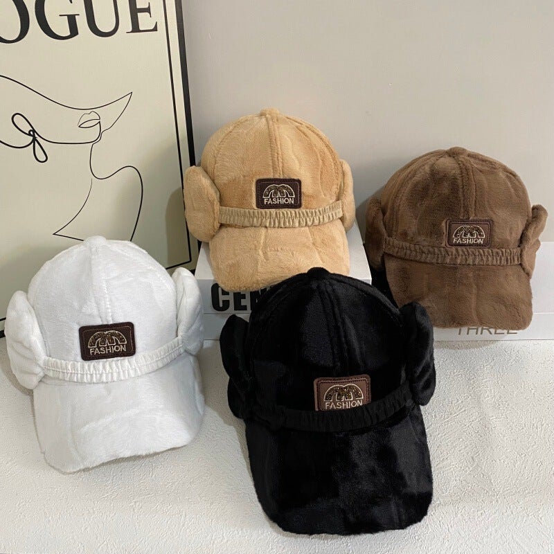 Ponytail Cap Women  Autumn Winter Removable Ear Muff Hat Cotton - Image 2
