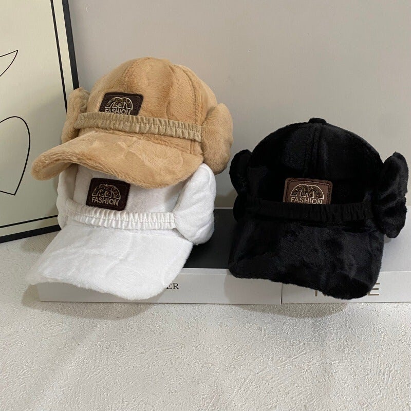 Ponytail Cap Women  Autumn Winter Removable Ear Muff Hat Cotton - Image 3