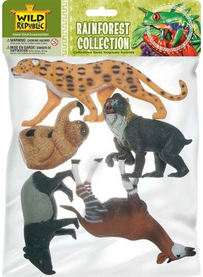 Wild Republic Polybag Rainforest, Five Species of Rainforest Animals, Gift for Kids, Great for Interactive Play - Image 2