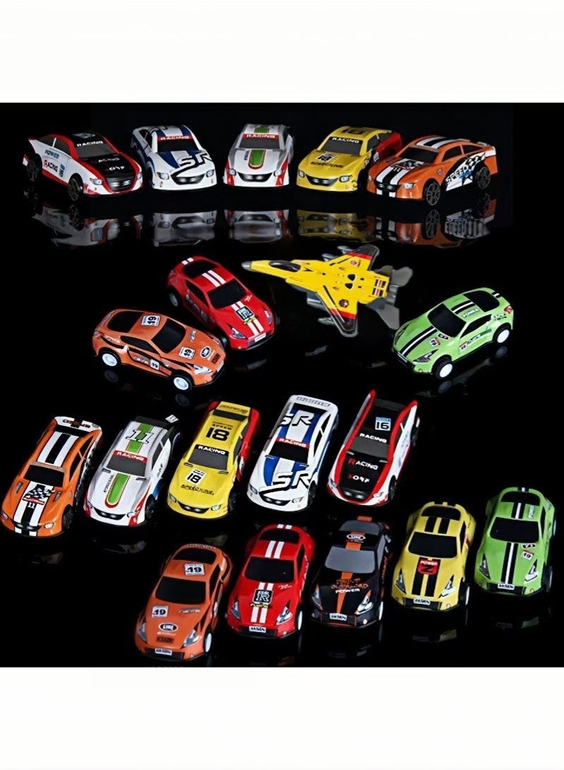 ARUWA Toys Cars Party Favors Pull Back Race Cars Toy Mini Kids Toys for Boys Girls Toddlers Party Goodie Bag for K-12 Years Old Kids Boys Girls Gift with 18 Pcs Toy Cars 1 Pcs Toy fighter 1 Pcs Toy Launch track - Image 1