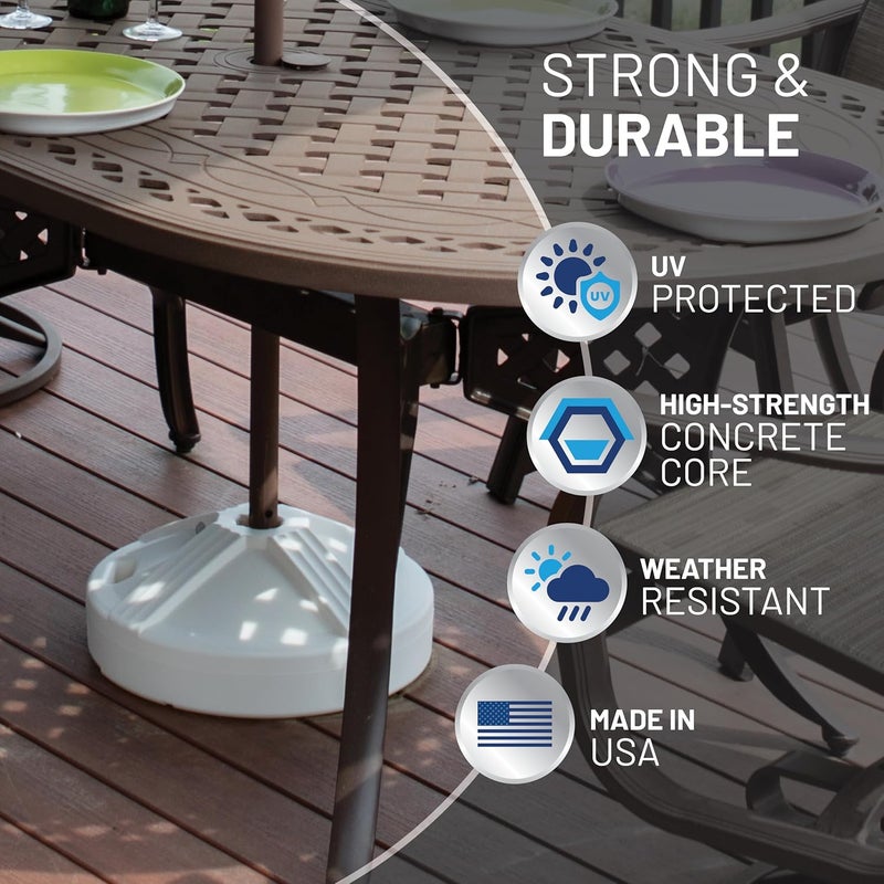 US Weight Durable 50 Pound Umbrella Base Designed to be Used with a Patio Table - Image 5