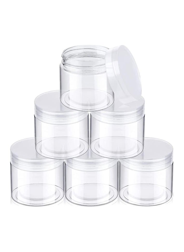 IDEAL PACK Ideal Pack Clear Plastic Jars with Lids, 340 ML White With Lid 12 PCS Set 